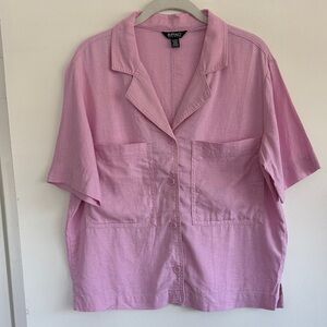 Buffalo David Bitton Lavender-Pink Camp Button Shirt